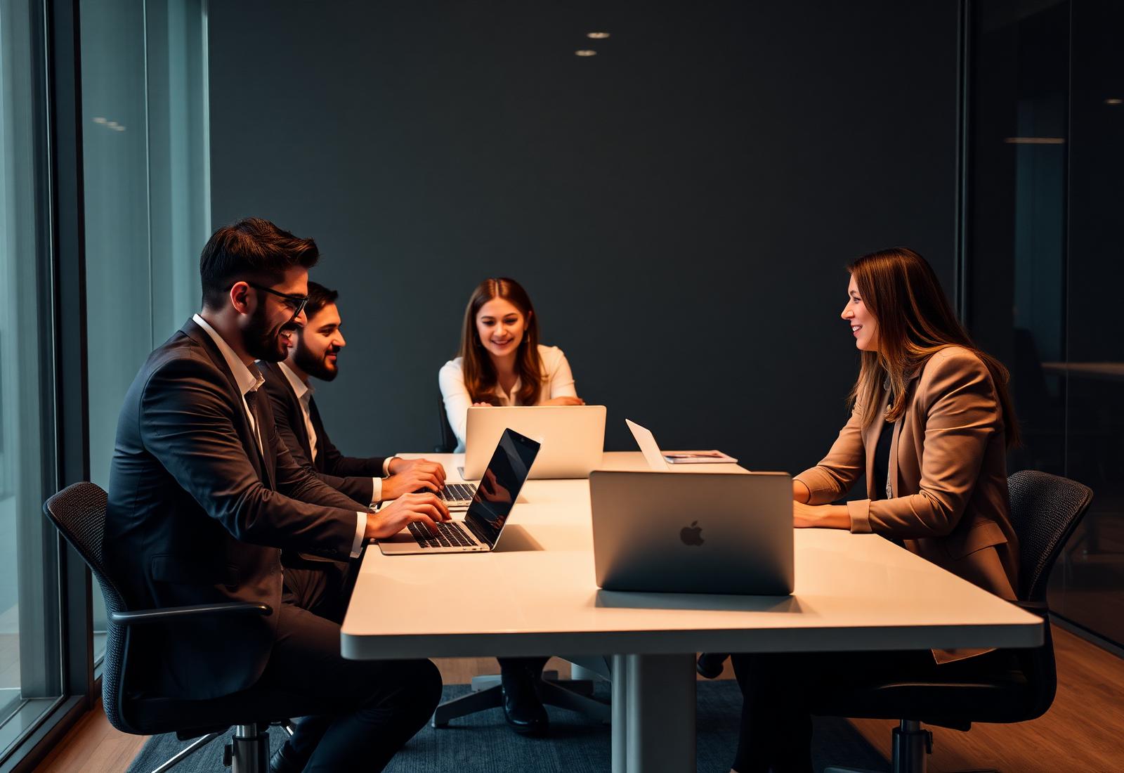 Business consultants collaborating in a modern office